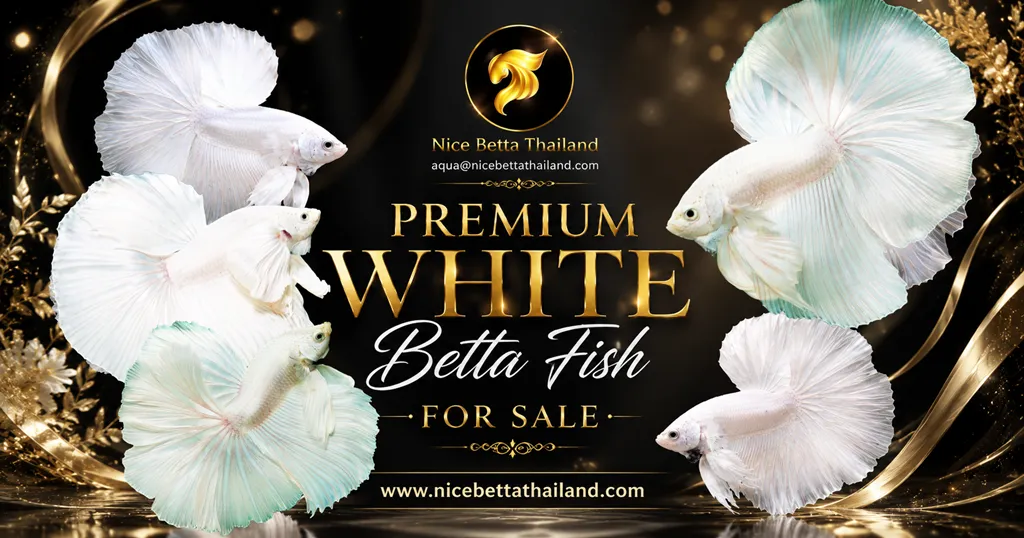 Premium White Betta Fish For sale